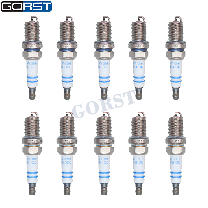 Bosch Spark Plug Iridium - 10 Stuks M14x1.25 Dubbele Iridium Bougie